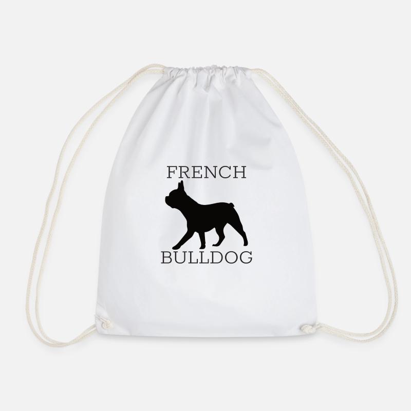 French Bulldog - Drawstring Bag - white