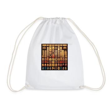 Modern hieroglyphs - Drawstring Bag - white - Front