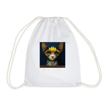 Süße Katze im Van-Gogh-Stil, sehr detailliert - Turnbeutel - Weiß - Vorne
