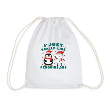 I just really like Penguins, ok? - Drawstring Bag - white - Front