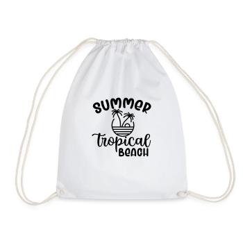 6 Summer Tropical Beach - Drawstring Bag - white - Front