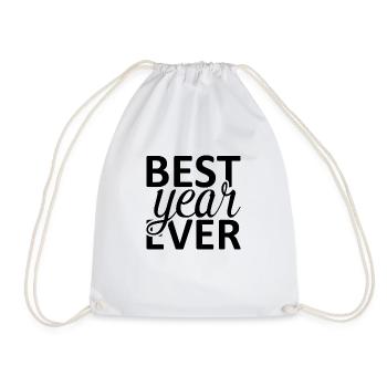 Best Year Ever - Drawstring Bag - white - Front
