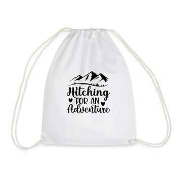 14 hitching for an adventure - Drawstring Bag - white - Front