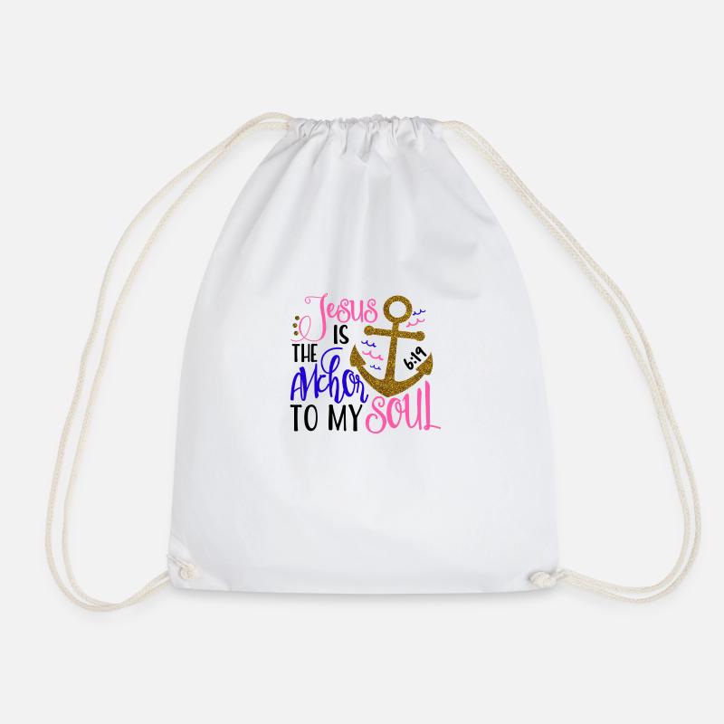Jesus is the anchor - Pink Design - Turnbeutel - Weiß
