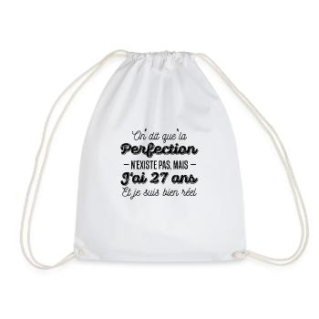 27 ans de perfection / cadeau anniversaire 27 ans - Sac de sport léger - blanc - Devant