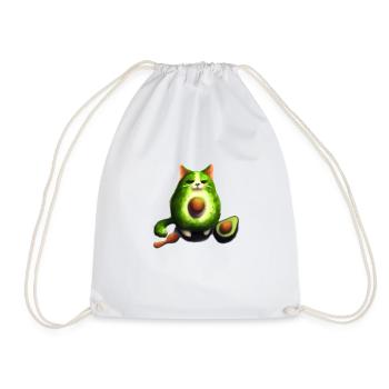 Avocado Cat - Turnbeutel - Weiß - Vorne