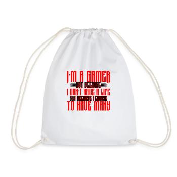 I'm A Gamer Because I Choose To Have Many Lifes 4 - Drawstring Bag - white - Front