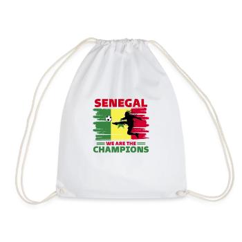 Senegal Football 2022 supporter Senegalese Foot - Drawstring Bag - white - Front