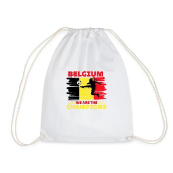 Belgium Football 2022 supporter of Belgium footbal - Drawstring Bag - white - Front