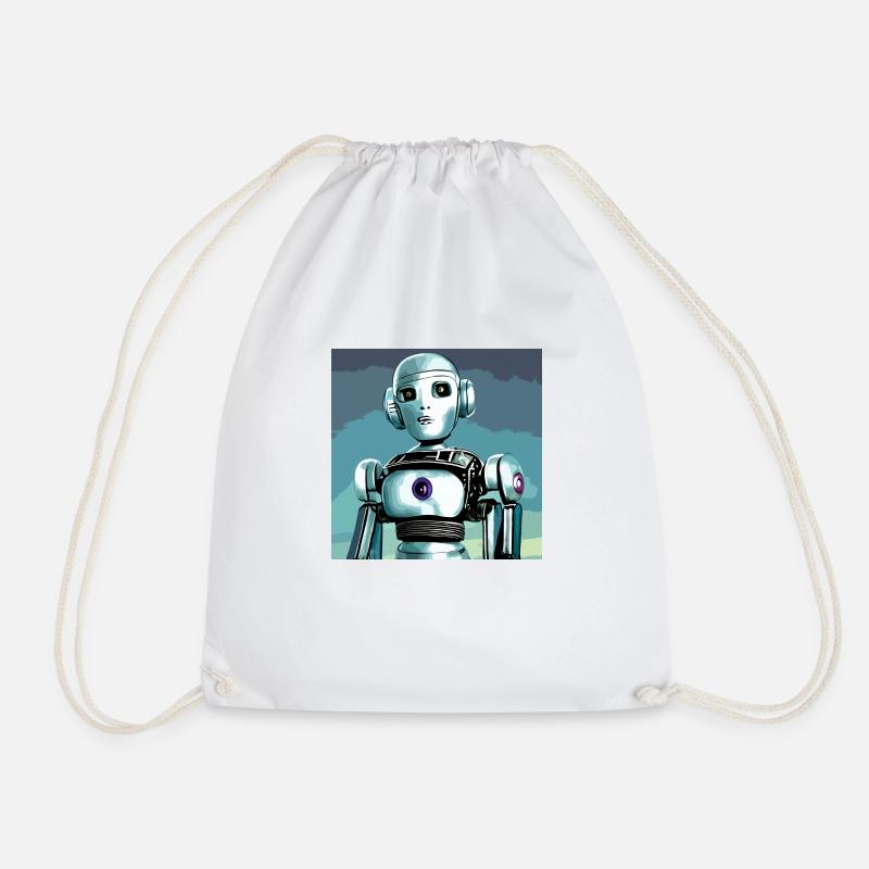 Roboter, Android, Cyborg, Science Fiction - Turnbeutel - Weiß
