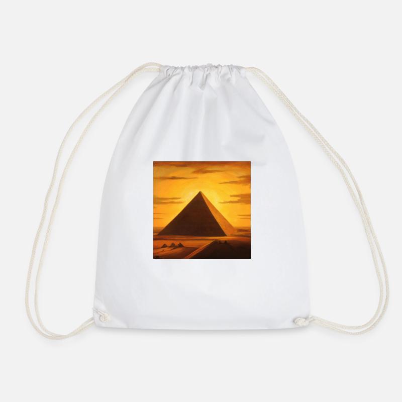 Great Pyramid - Drawstring Bag - white