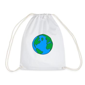 Earth - Drawstring Bag - white - Front