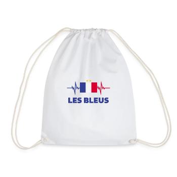 France Football 2022 France Heartbeat France Flag - Drawstring Bag - white - Front