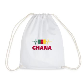 Ghana Football 2022 Ghana Heartbeat Ghana Flag - Sac de sport léger - blanc - Devant
