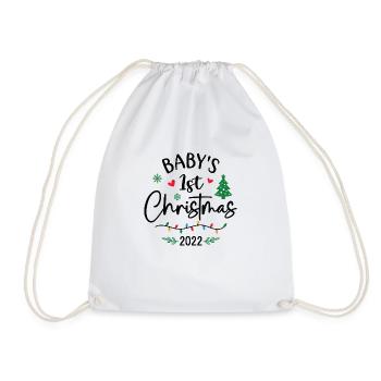 1er Noël de bébé 2022 - Sac de sport léger - blanc - Devant