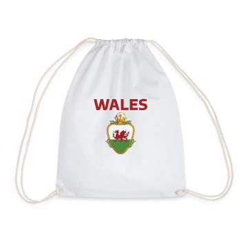 Wales Football 2022 supporters du pays de Galles - Drawstring Bag - white - Front