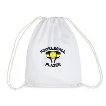 Pickleball Player Paddle - Drawstring Bag - white - Front
