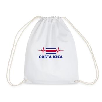 Costa Rica Football 2022 Heartbeat Costa Rica - Sac de sport léger - blanc - Devant