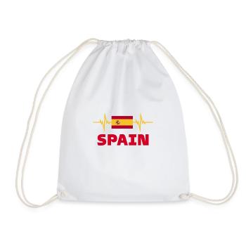 Spain Football 2022 Heartbeat Spain - Drawstring Bag - white - Front