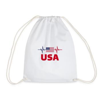 United States of America Football 2022 Heartbeat - Drawstring Bag - white - Front
