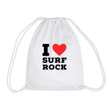 I love surf rock - Drawstring Bag - white - Front
