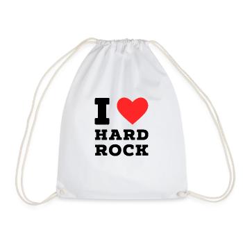 I love hard rock - Drawstring Bag - white - Front