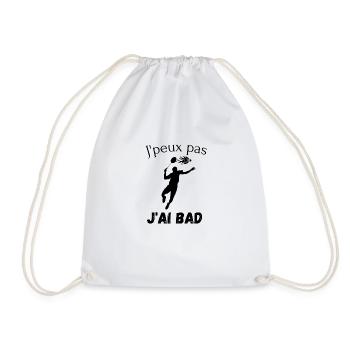 Je peux pas j'ai badminton - Sac de sport léger - blanc - Devant