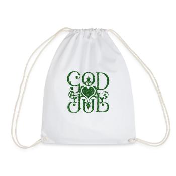 Merry Christmas Christmas xmas holiday winter santa nordic - Drawstring Bag - white - Front
