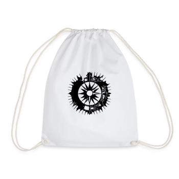 Sun Moon Mosaic Astrology Symbol Vector 2 - Drawstring Bag - white - Front