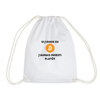 citation "Si j'avais su j'aurais investi plutôt" - Sac de sport léger - blanc - Devant