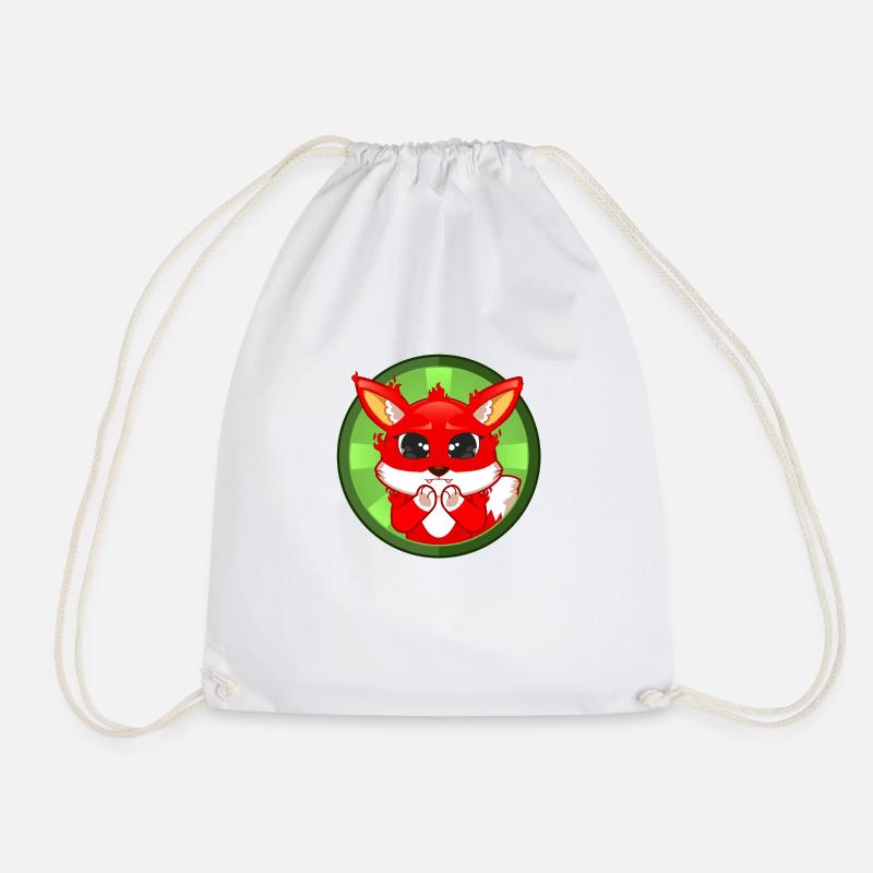 Fox big eyes - Drawstring Bag - white