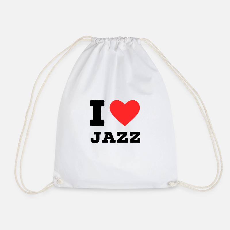 I love jazz - Drawstring Bag - white