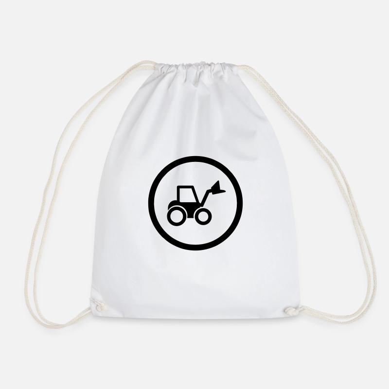 Excavator logo - Drawstring Bag - white