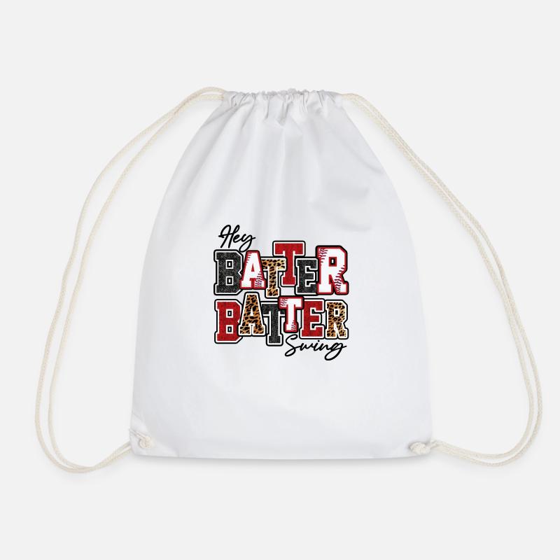 Hey Batter Batter Swing Baseball - Turnbeutel - Weiß