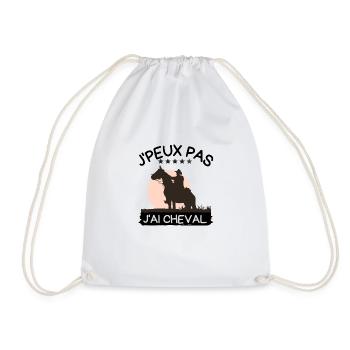 j'peux pas j'ai cheval - Sac de sport léger - blanc - Devant