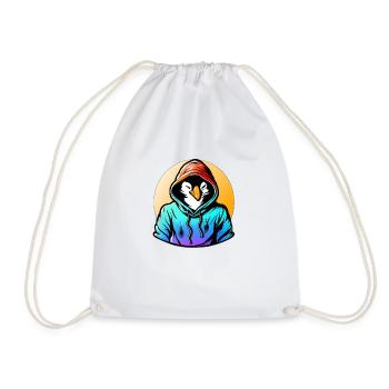 Pinguin mit Pullover - Turnbeutel - Weiß - Vorne