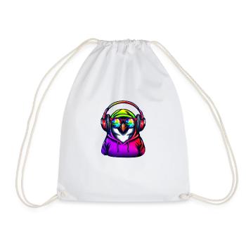 Pingouin avec pull et lunettes de soleil - Sac de sport léger - blanc - Devant