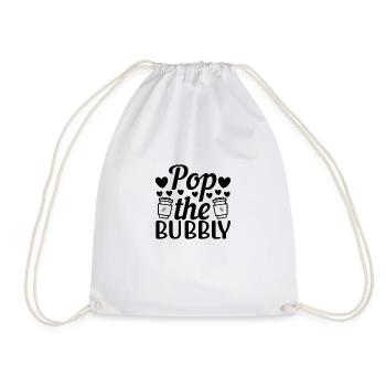Pop the Bubbly - Drawstring Bag - white - Front