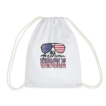 all american uncle - Drawstring Bag - white - Front