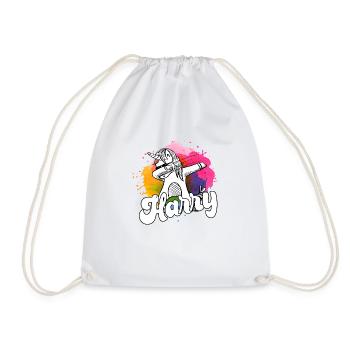 HARRY - Beautiful Boy Name with Cool Unicorn - Drawstring Bag - white - Front