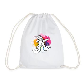 OLE - Beau nom de garçon avec licorne cool - Sac de sport léger - blanc - Devant