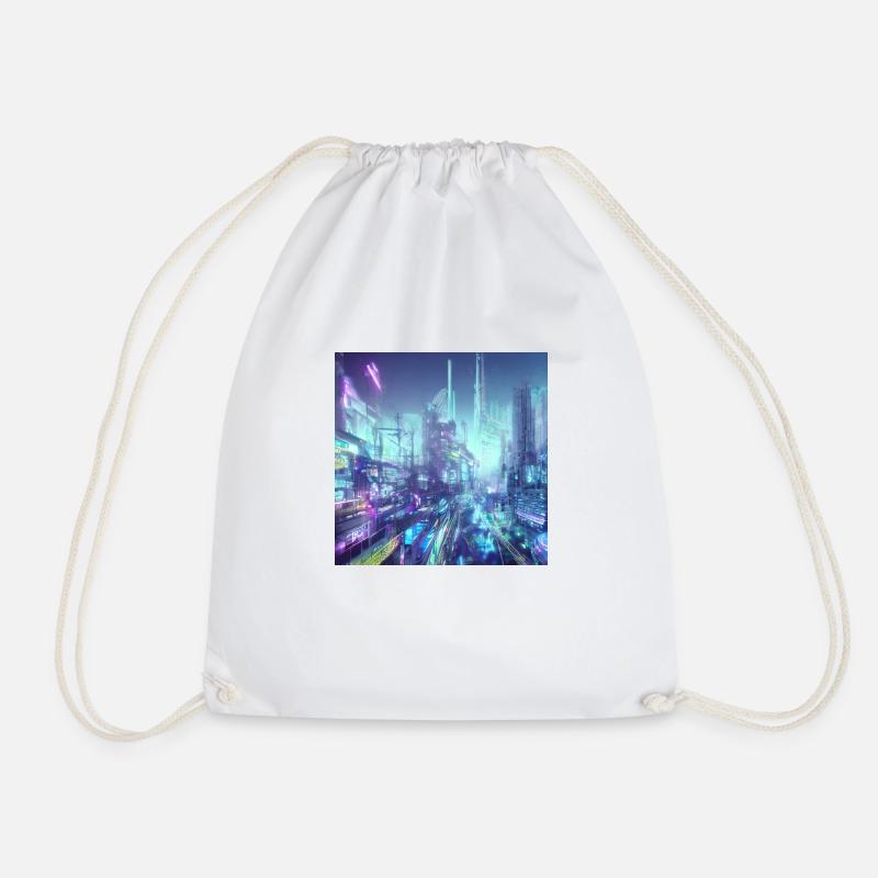 Sci Fi City - Drawstring Bag - white