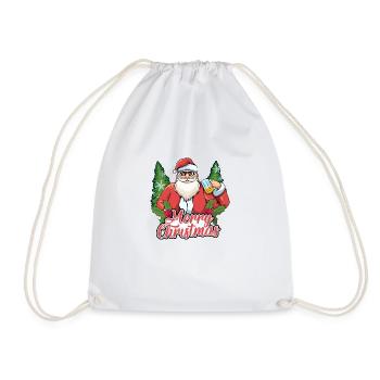 Merry Christmas Cool Santa - Turnbeutel - Weiß - Vorne
