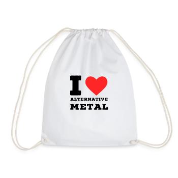 I love altenative metal - Drawstring Bag - white - Front