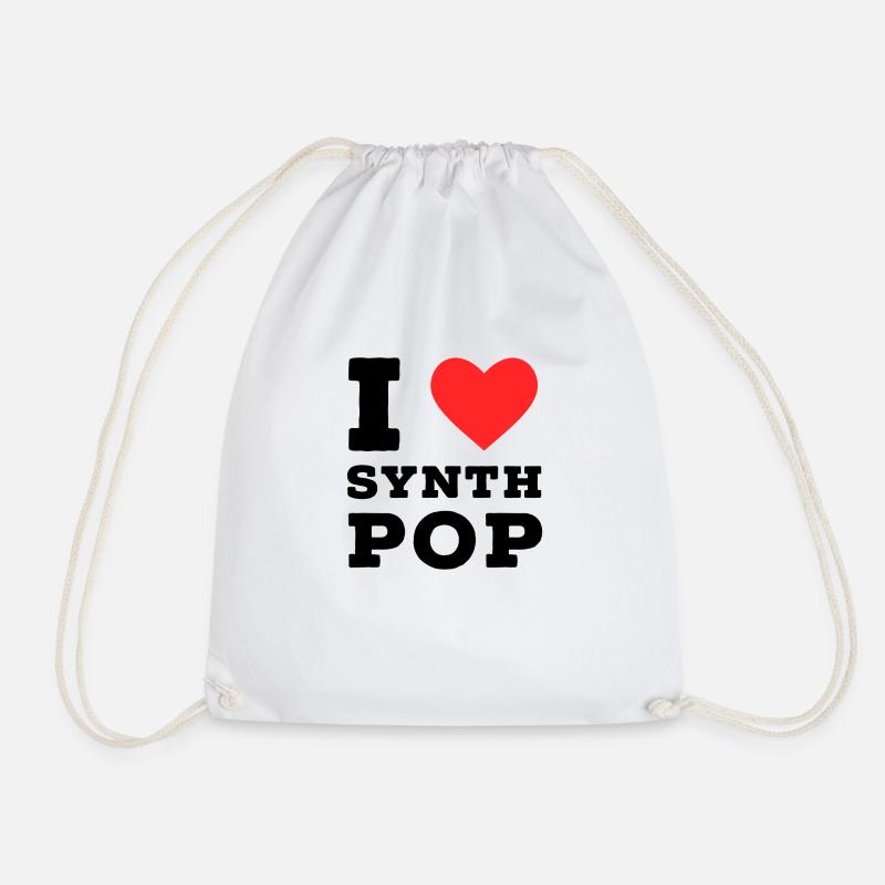 I love synth pop - Drawstring Bag - white