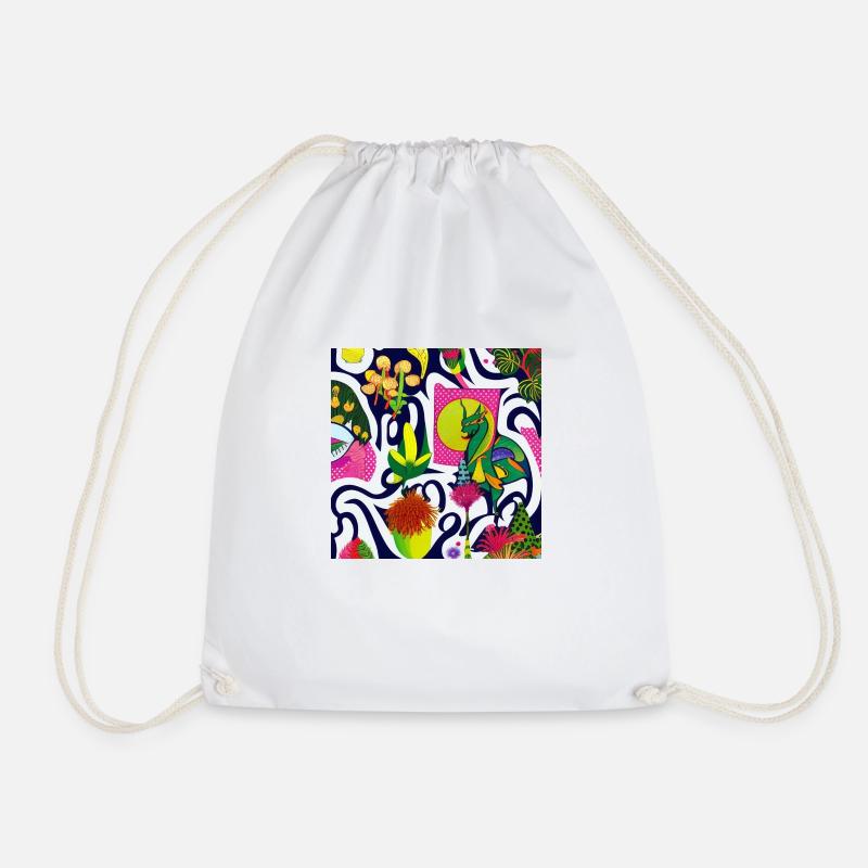 Plants and animals - Drawstring Bag - white