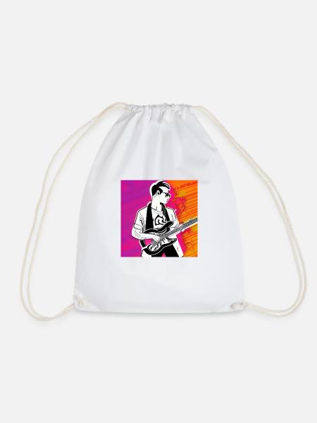 Gitarrist Pop Art - Turnbeutel - Weiß