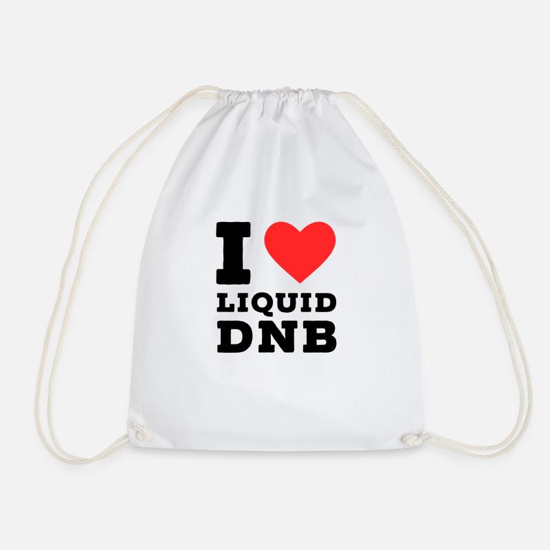 Ich liebe flüssiges dnb - Turnbeutel - Weiß
