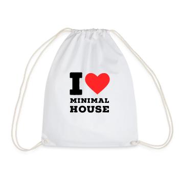 I love minimal house - Drawstring Bag - white - Front