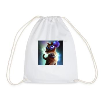 The Universe Cat - Drawstring Bag - white - Front